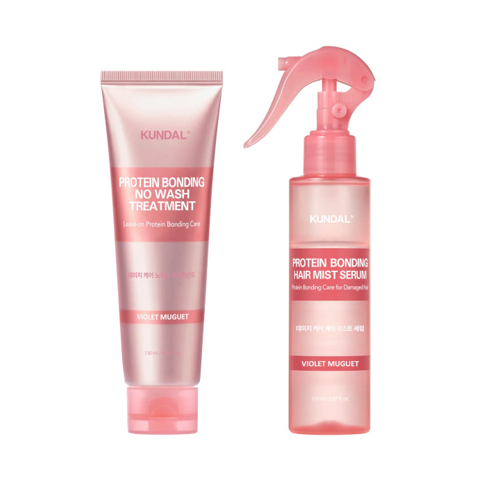 Wholesale KUNDAL - Protein Bonding Care No Wash Treatment 130ml + Hair Mist 130ml Set - Violet Muguet | Carsha