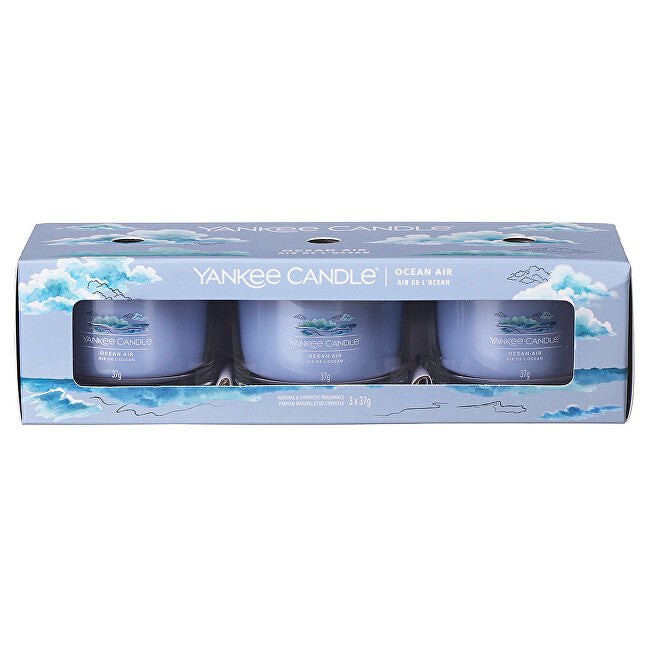 Yankee Candle Set di candele votive in vetro Ocean Air 3x 37 g