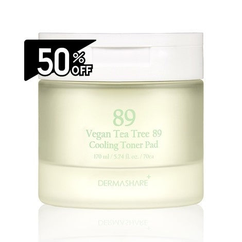 Dermashare Vegan Tea Tree 89 Cooling Toner Pad 170ml | Carsha Black Friday 50% OFF