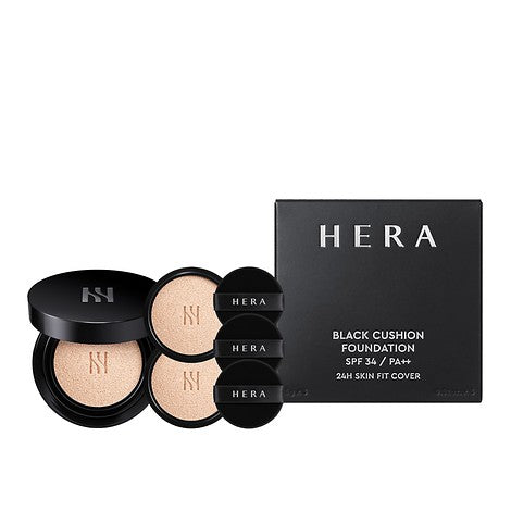 Hera Black Cushion Foundation Deluxe Edition 23n1 Main1+refill2 | Carsha: Makeup Wholesale