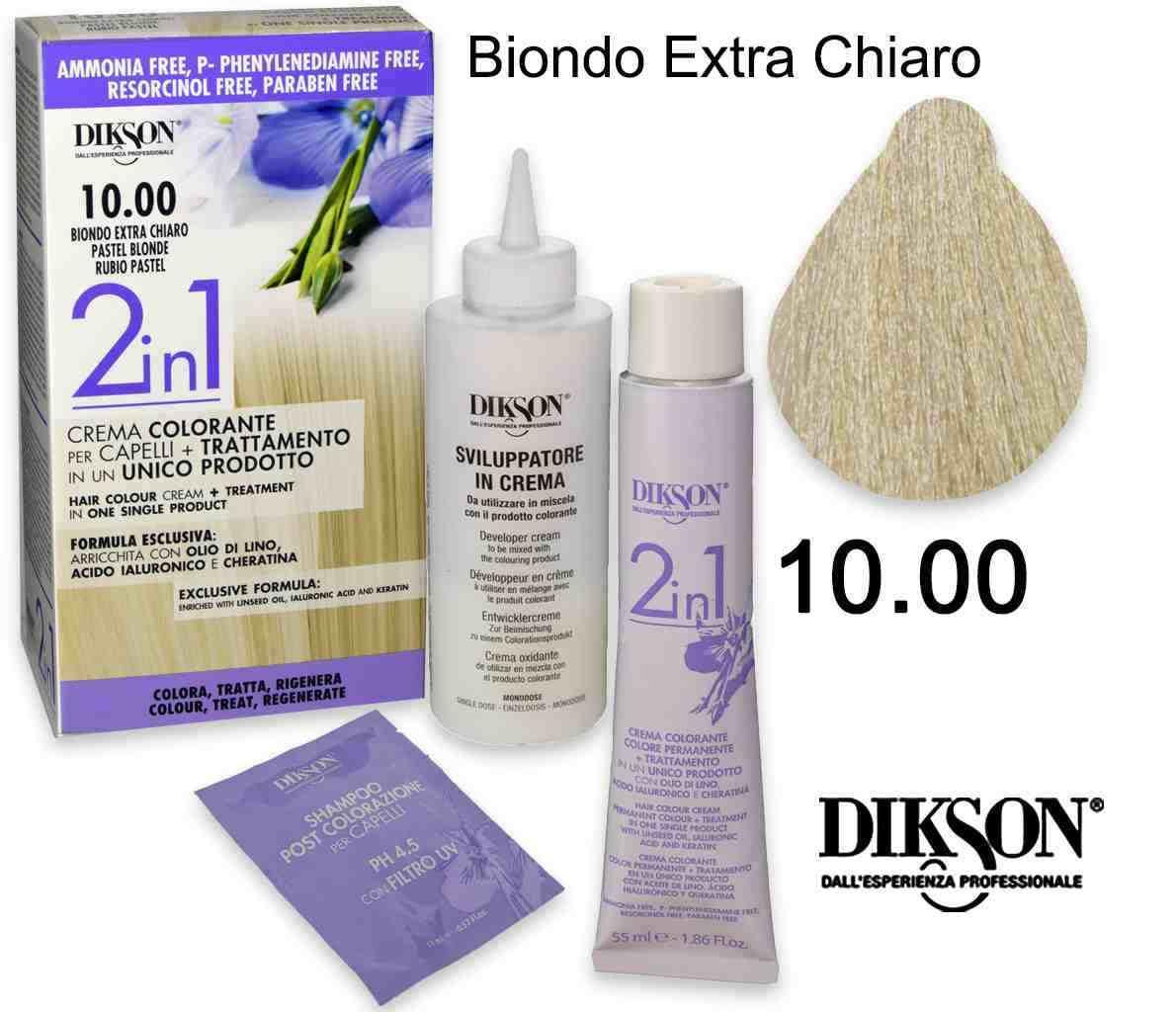 Dikson 2 in 1 crema color 10.00 biondo extra chiaro