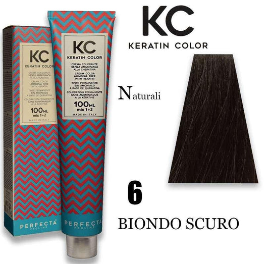 Kc keratin Tinta Capelli colorante senza ammoniaca n6 Biondo Scuro 100ml