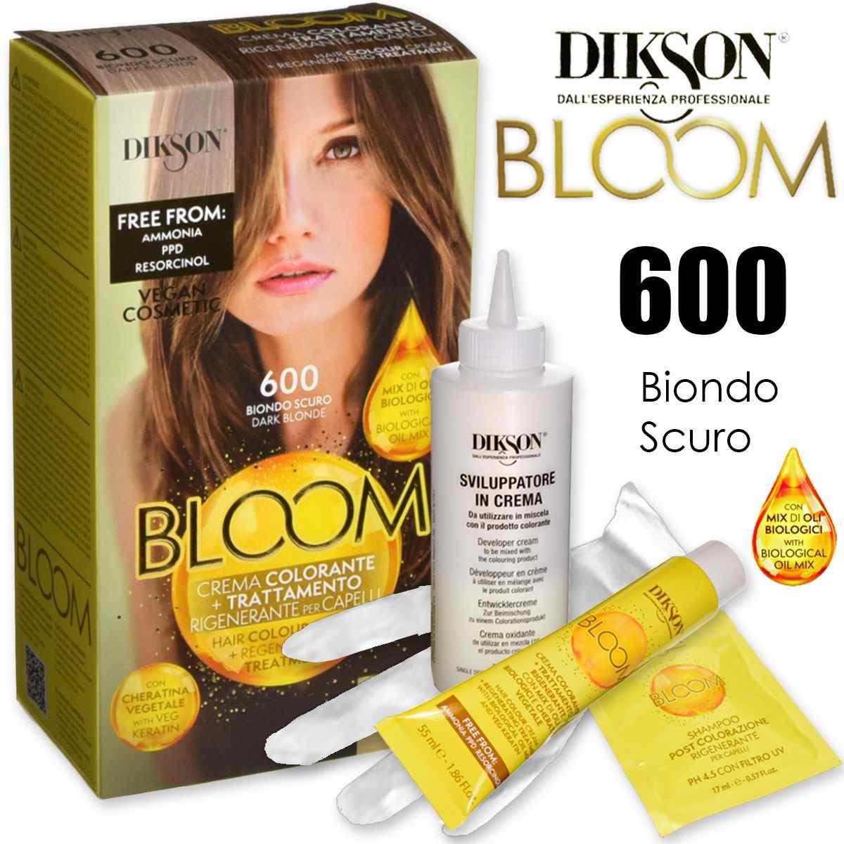 Dikson bloom crema colorante con cheratina 600 biondo scuro