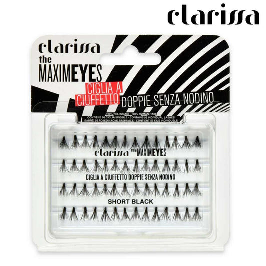 Wholesale Clarissa ciglia ciuffetto doppie maximeyes nere short senza nodino | Carsha