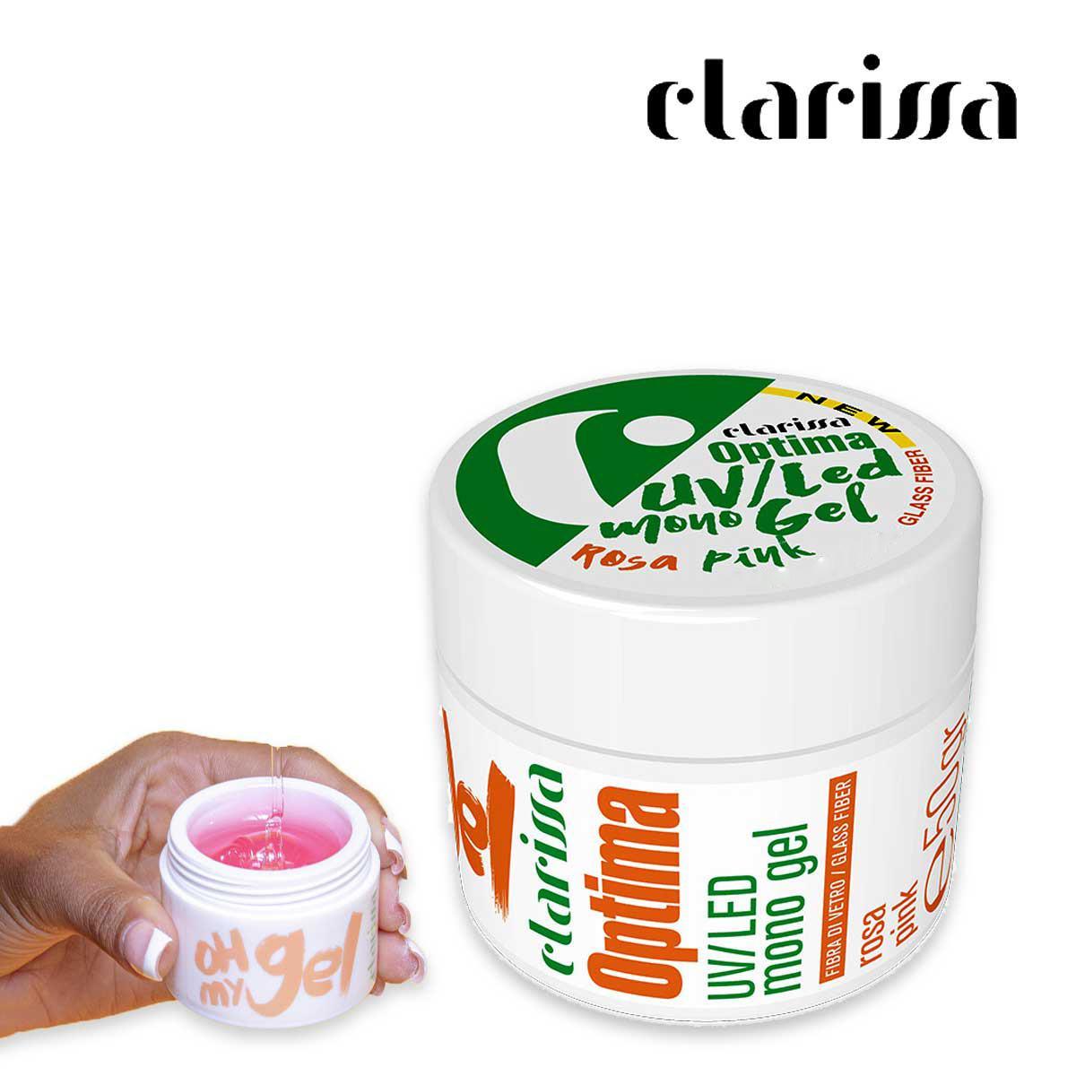 Wholesale Clarissa optima uv/led monogel rosa fibra di vetro 50 gr | Carsha