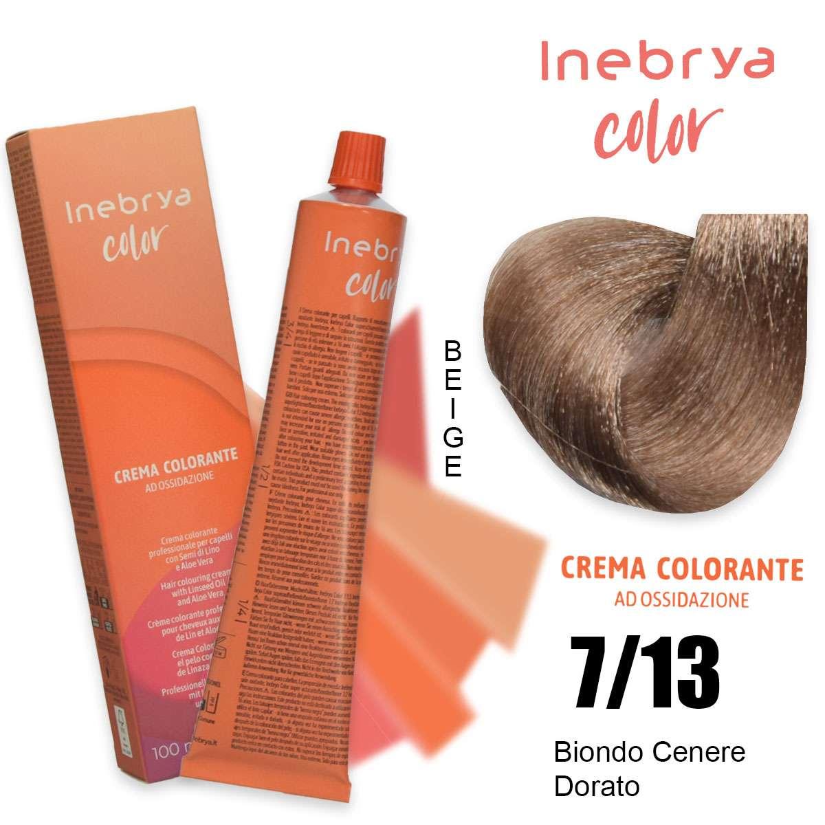 INEBRYA CREMA COLORANTE 100 ml 7/13 BIONDOCENERE DORATO
