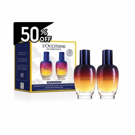 Loccitane New Immortelle Overnight Reset Oil In Serum Duo 50ml X 2 | Carsha Black Friday 50% OFF