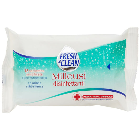 Fresh & clean  Fresh e Clean Salviettine Milleusi Disinfettanti - 12pz
