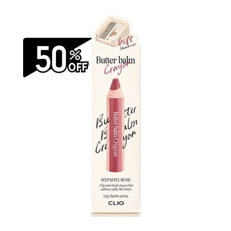 Clio Butter Balm Crayon Set 03 Pastel Rose (sharpener Provided) | Carsha Black Friday 50% OFF