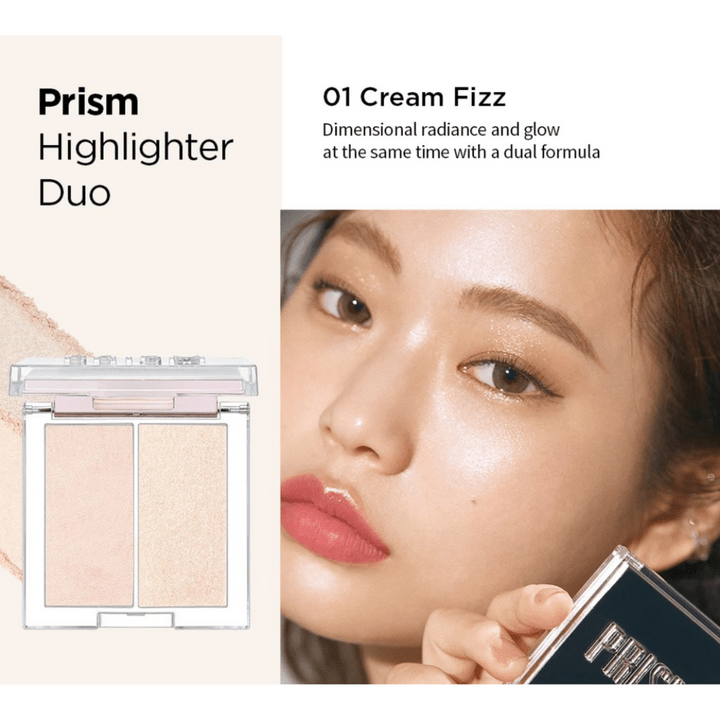 On Sale: Clio Clio Prism Highlighter Duo 001 Cream Cream Fizz | Carsha Beauty