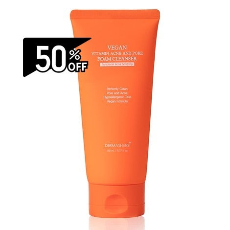 Dermashare Vegan Vitamin Acne&pore Foam Cleanser 150ml | Carsha Black Friday 50% OFF