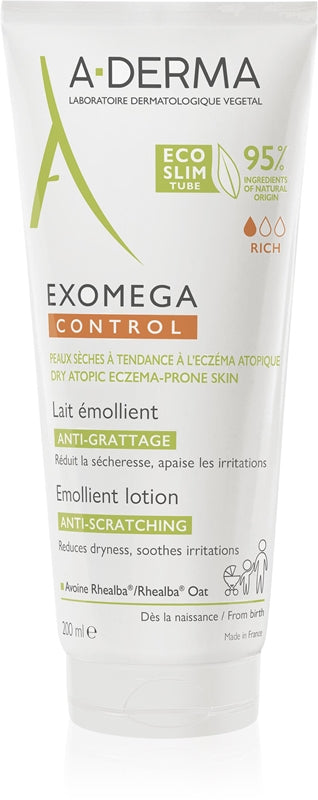 A-Derma Exomega Control Latte Emolliente Antigraffio 2x400ml Il 2 ° a -50% Lotto × 2
