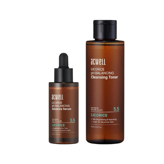 Wholesale ACWELL - No5.5 Licorice pH Balancing Cleansing Toner - 150ml 1ea + Licorice pH Balancing Advance Serum - 30ml 1ea Set | Carsha