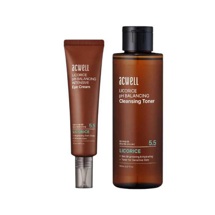 Wholesale ACWELL - No5.5 Licorice pH Balancing Cleansing Toner - 150ml 1ea + Licorice pH Balancing Intensive Eye Cream - 30ml 1ea Set | Carsha