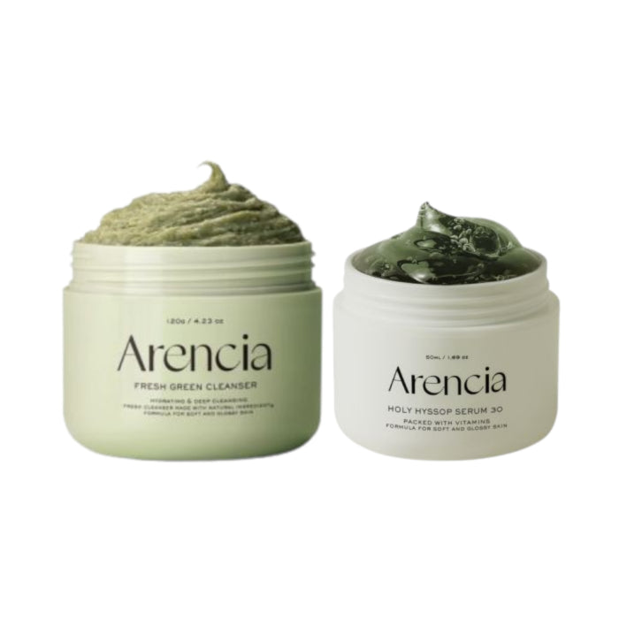 Wholesale Arencia - Fresh Green Rice Mochi Cleanser - 120g & Holy Hyssop Serum 30 - 50ml Set | Carsha