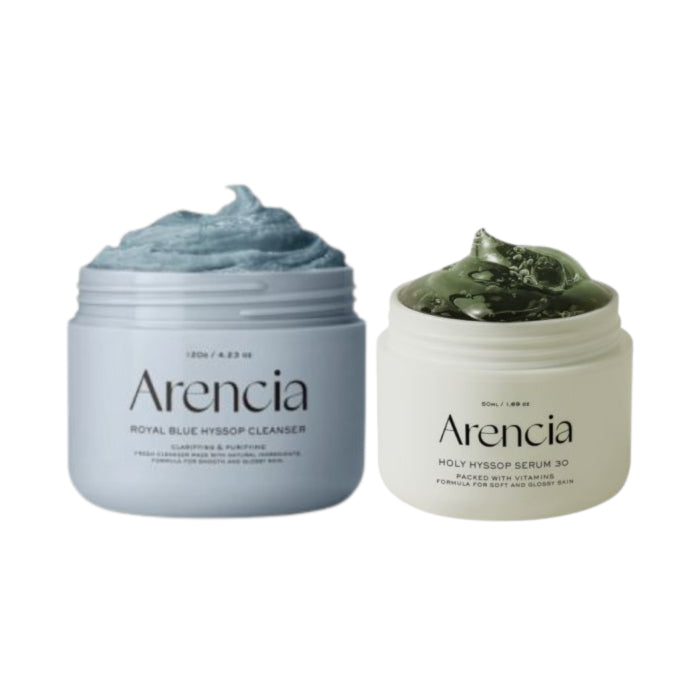 Wholesale Arencia - Fresh Royal Blue Rice Mochi Cleanser - 120g & Holy Hyssop Serum 30 - 50ml Set | Carsha