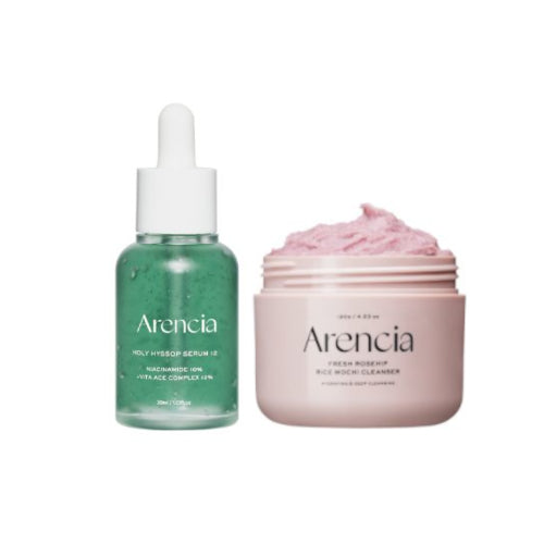 Wholesale Arencia - Fresh Royal Rosehip Rice Mochi Cleanser - 120g & Holy Hyssop Serum 12 - 30ml Set | Carsha