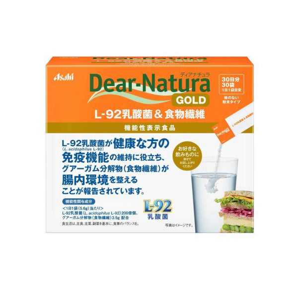 Wholesale Asahi - Dear Natura Gold L-92 Lactic Acid Bacteria & Dietary Fiber Flavorless Powder Type 30 Days Supply - 30 Bags | Carsha