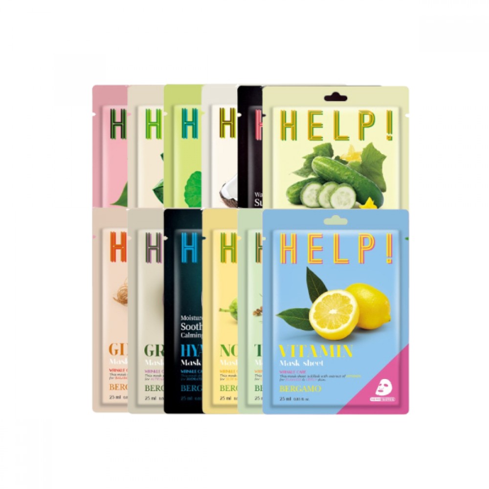 Wholesale Bergamo - Help! Mask Pack Set Random Flavor - 6pcs | Carsha