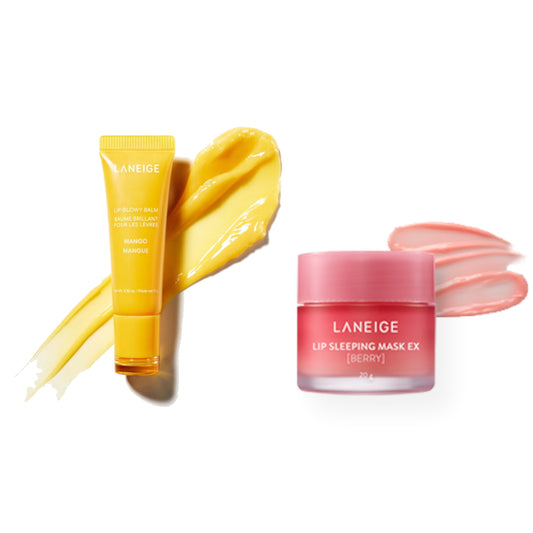 Wholesale LANEIGE - Lip Glowy Balm - 10g - Mango 1ea X Lip Sleeping Mask EX - 20g - Berry 1ea | Carsha