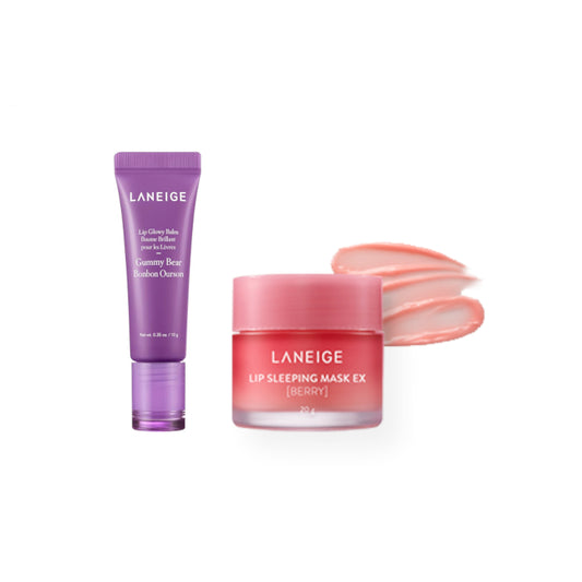Wholesale LANEIGE - Lip Glowy Balm - 10g - Gummy Bear 1ea X Lip Sleeping Mask EX - 20g - Berry 1ea | Carsha