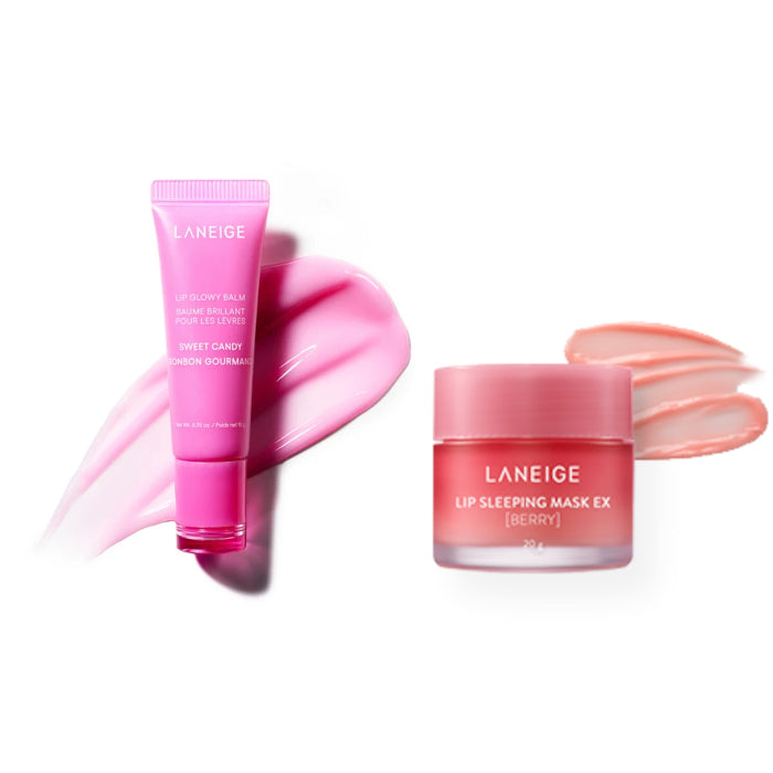 Wholesale LANEIGE - Lip Glowy Balm - 10g - Sweet Candy 1ea X Lip Sleeping Mask EX - 20g - Berry 1ea | Carsha