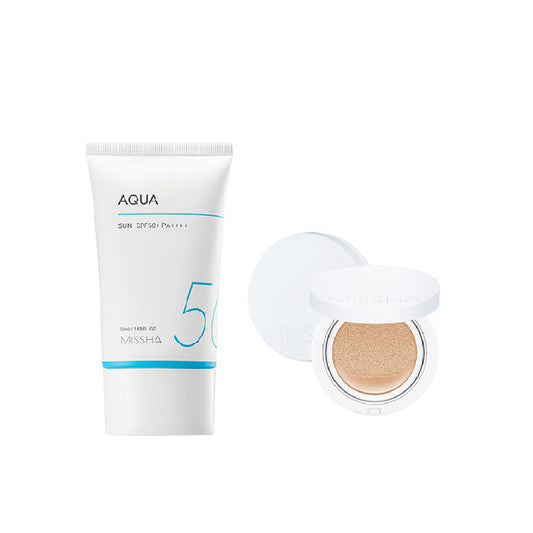 Wholesale Missha Aqua Sun X Magic Cushion Moist Up Medium Beige Set | Carsha