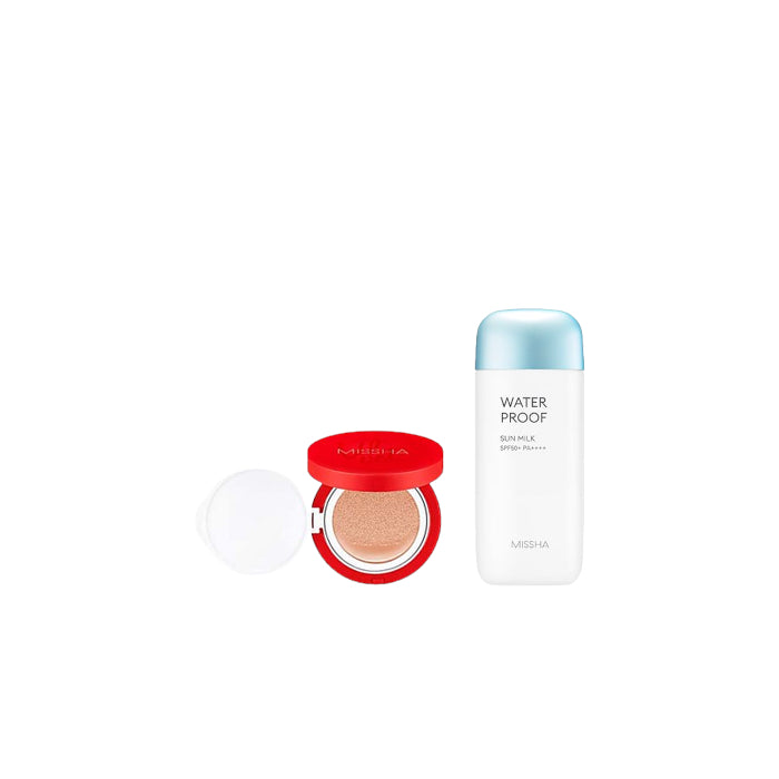 Wholesale MISSHA - All-Around Safe Block Waterproof Sun Milk SPF 50+/PA++++ - 70ml X MISSHA - Velvet Finish Cushion SPF50+ PA+++ - 15g - 21 | Carsha