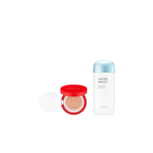 Wholesale MISSHA - All-Around Safe Block Waterproof Sun Milk SPF 50+/PA++++ - 70ml X MISSHA - Velvet Finish Cushion SPF50+ PA+++ - 15g - 21 | Carsha