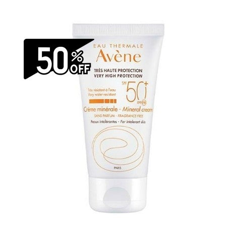 Avene Sun Mineral Cream Spf 50+ 50ml | Carsha Black Friday 50% OFF