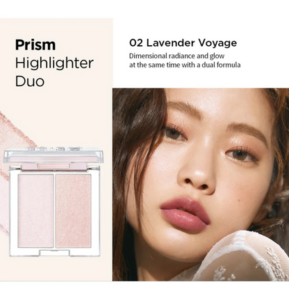 On Sale: Clio Clio Prism Highlighter Duo 002 Lavender Voyage | Carsha Beauty