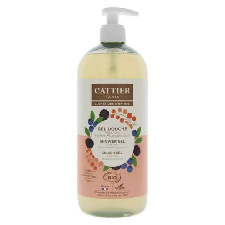 Cattier Gel doccia Aloe Vera Frutti di bosco biologici 1L
