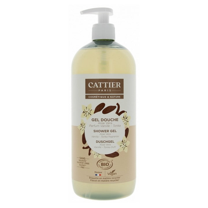Cattier Gel Douche Aloe Vera Vanille Tonka Bio 1L