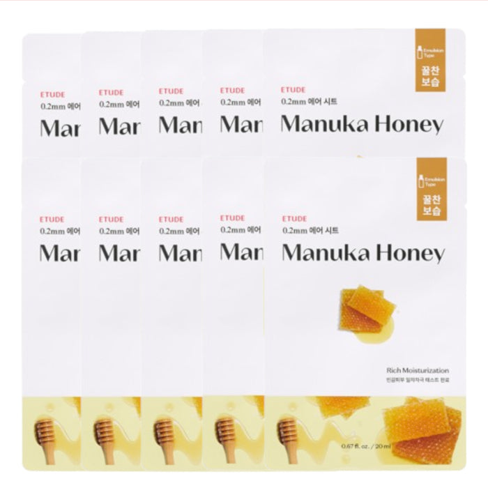[DEAL]ETUDE - 0.2 Therapy Air Mask (New) - 1pc - Manuka Honey (10ea) Set