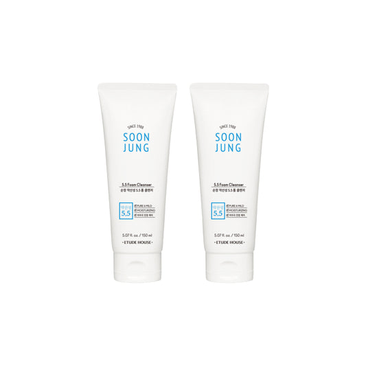 [Deal] ETUDE - Soon Jung 5.5 Foam Cleanser - 150ML - White (2ea) Set