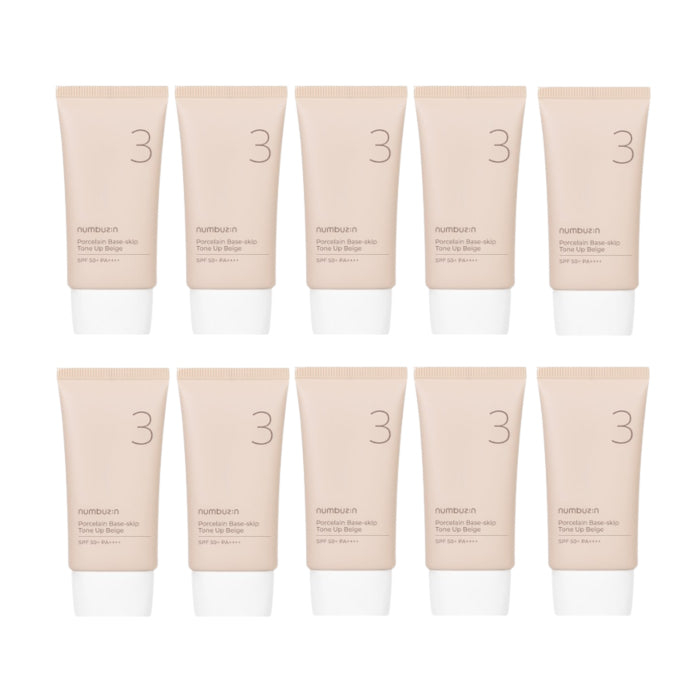Wholesale DEAL numbuzin - No.3 Porcelain Base-skip Tone Up Beige SPF50+ PA++++ - 50ml 10ea Set | Carsha