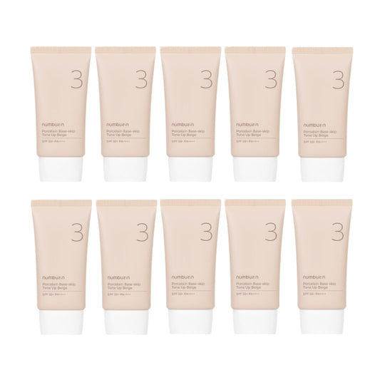 Wholesale DEAL numbuzin - No.3 Porcelain Base-skip Tone Up Beige SPF50+ PA++++ - 50ml 10ea Set | Carsha