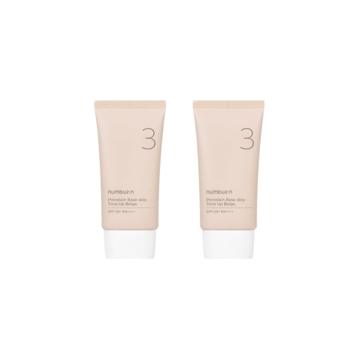 Wholesale DEAL numbuzin - No.3 Porcelain Base-skip Tone Up Beige SPF50+ PA++++ - 50ml 2ea Set | Carsha