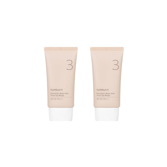 Wholesale DEAL numbuzin - No.3 Porcelain Base-skip Tone Up Beige SPF50+ PA++++ - 50ml 2ea Set | Carsha