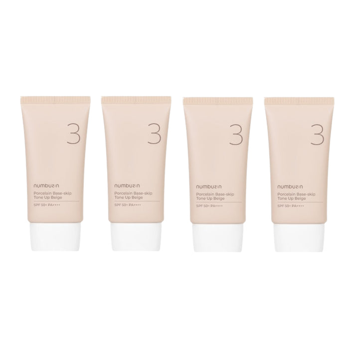 Wholesale DEAL numbuzin - No.3 Porcelain Base-skip Tone Up Beige SPF50+ PA++++ - 50ml 4ea Set | Carsha