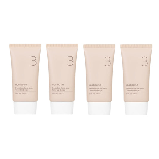 Wholesale DEAL numbuzin - No.3 Porcelain Base-skip Tone Up Beige SPF50+ PA++++ - 50ml 4ea Set | Carsha
