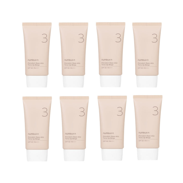 Wholesale DEAL numbuzin - No.3 Porcelain Base-skip Tone Up Beige SPF50+ PA++++ - 50ml 8ea Set | Carsha