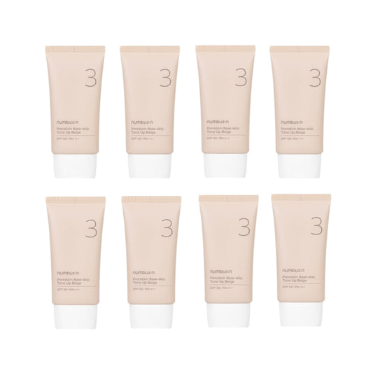 Wholesale DEAL numbuzin - No.3 Porcelain Base-skip Tone Up Beige SPF50+ PA++++ - 50ml 8ea Set | Carsha