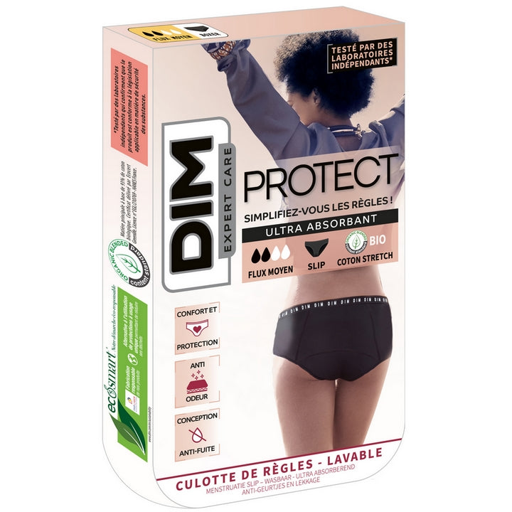 Wholesale Dim Protect - Mutandine Mestruali Lavabili - Nera - Flusso Medio - Taglia 44/46 | Carsha