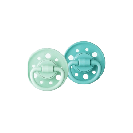 Wholesale Dodie Set di 2 lecca-lecca rotondi gomma naturale 6-36 mesi Verde/Verde pastello | Carsha