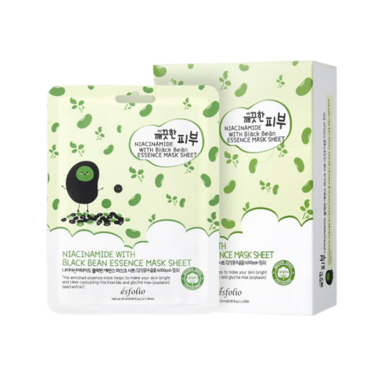 Wholesale esfolio - Pure Skin Niacinamide Black Bean Essence Mask Sheet - 25ml *10pcs | Carsha