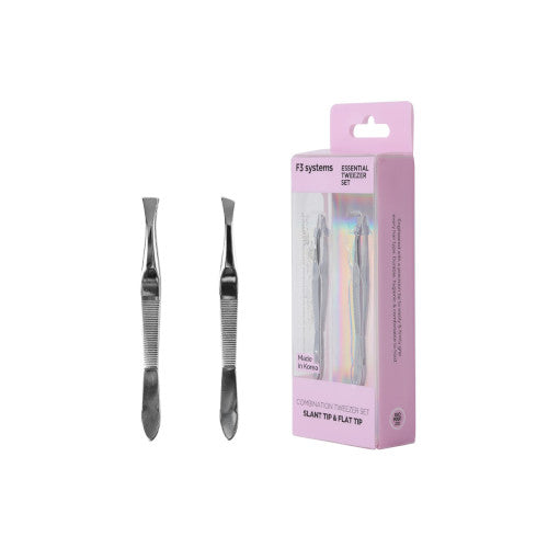 Wholesale F3 SYSTEMS - Essential Tweezer Set - Slant & Flat - 1set | Carsha