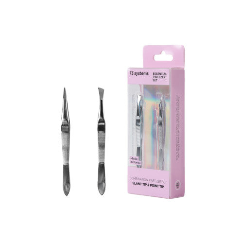 Wholesale F3 SYSTEMS - Essential Tweezer Set - Slant & Point - 1set | Carsha