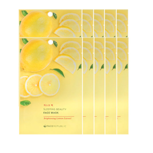 face republic Sleeping Beauty Face Mask - 23ml - Brightening Lemon Extract (10ea) Set
