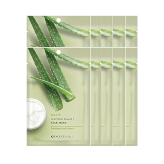 face republic Sleeping Beauty Face Mask - 23ml - Soothing Aloe Extract (10ea) Set